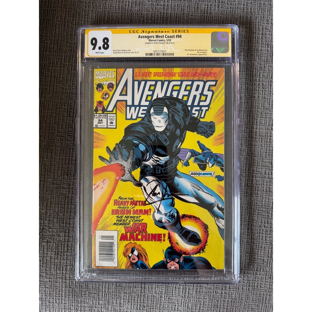 Avengers West Coast #94 CGC‎ 9.8 Signature Series - Signed by Don Cheadle